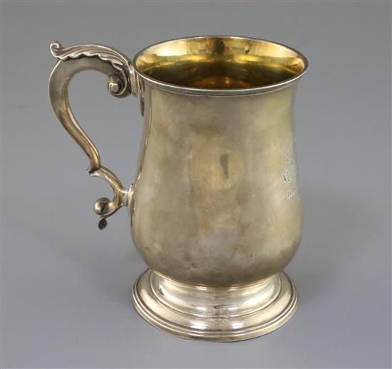 A George III silver baluster mug by Hester Bateman, 12.5 oz.